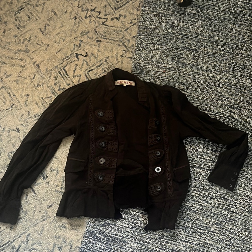 Cute brown army flare jacket from free people barely worn